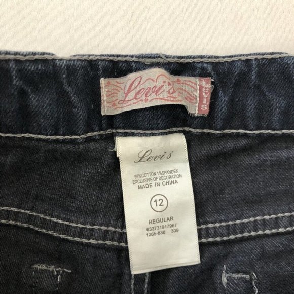 Levi's Shorts Kids 12 Blue Denim Bermuda Shorts Regular Fit Size 12 (24x6) - Picture 7 of 14